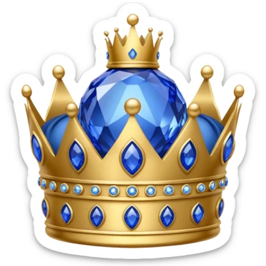 small blue crown sticker
