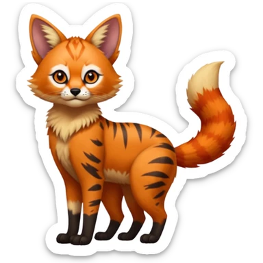Serval-Red-Panda-Caracal-Lykoi-Sphynx-fusion-hybrid-animal-creature, full body sticker