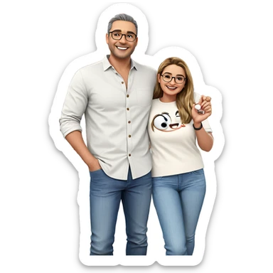 smiling couple outdoors together sticker