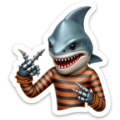 Freddy Krueger shark finger glove sticker