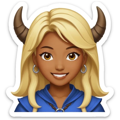 Rumi from K-pop demon hunters brown blonde hair sticker