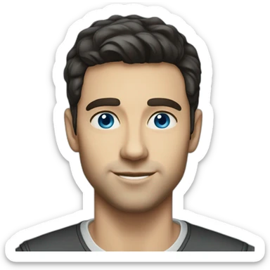 dark haired, 30 year old, caucasian, billionaire, blue eyes, entrepreneur sticker