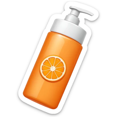 Orange-colored tube type lotion sticker