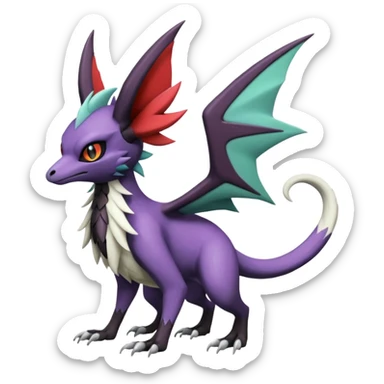 Noibat-Noivern-Mightyena-Silvally-Fakémon-hybrid-creature (full body)  sticker