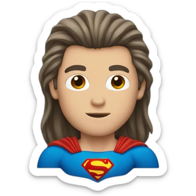 Medium long hair super man sticker