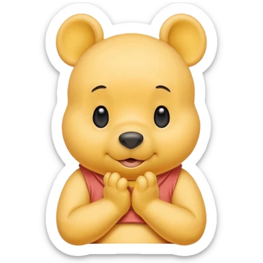 winee the pooh with yellow pastel skin cute and with no body sticker
