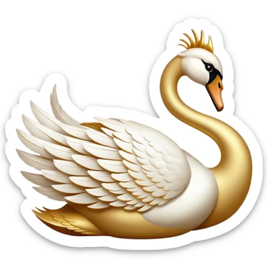 Golden amazing swan sticker