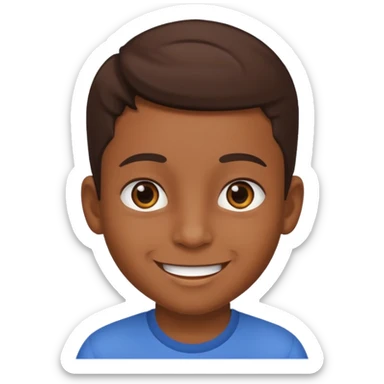 smiling brown skinned boy sticker