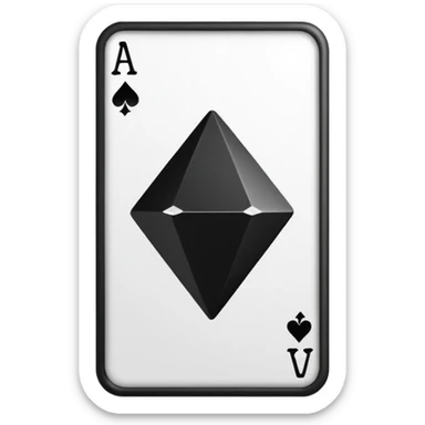 3d diamond shape matte black. diamond shape like on a playing card sticker