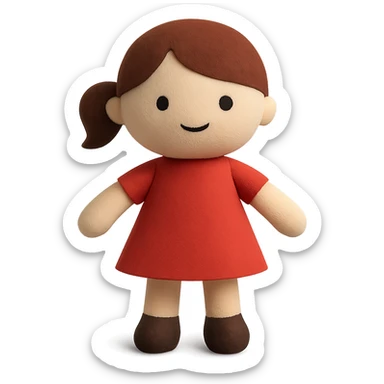 simple and modern toy doll sticker