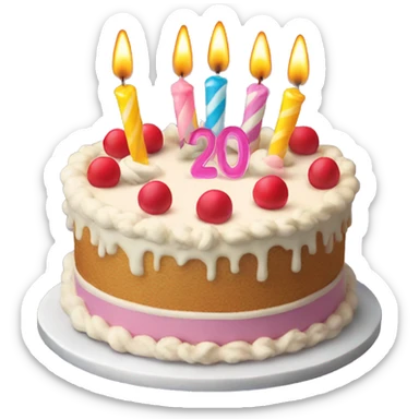 Birthday cake for 20th birthday sticker