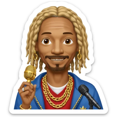 snoop dog with microphone sticker