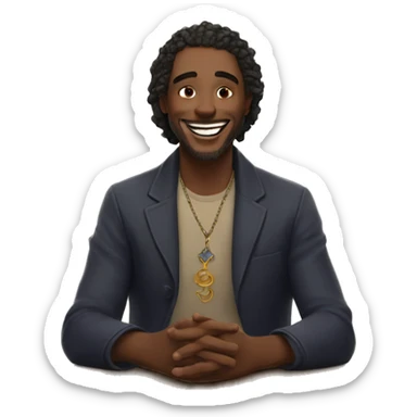 man smiling with tarot cards sticker