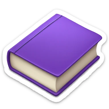 iOs closed book emoji in purple with volume 6 written on the cover sticker