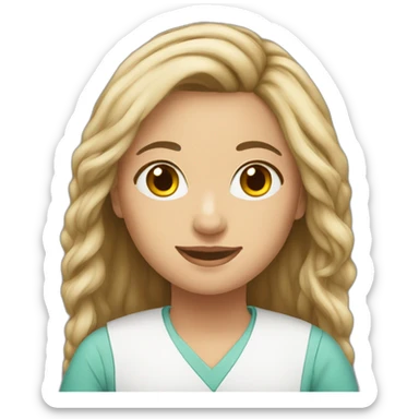 Surgical technical assistance female long hair sticker