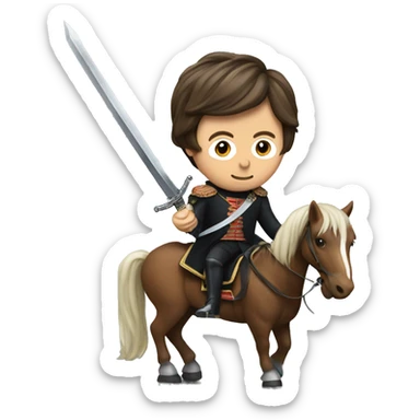 sir paul McCartney on a horse with a sword sticker