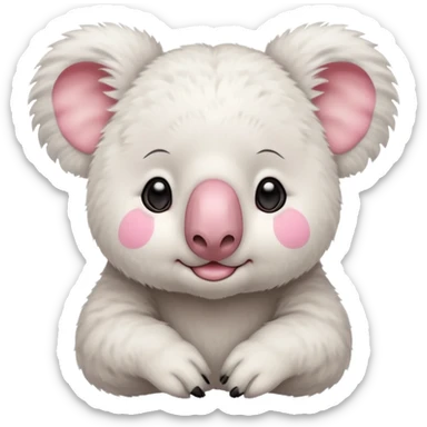 realistic simple cute albino koala sticker