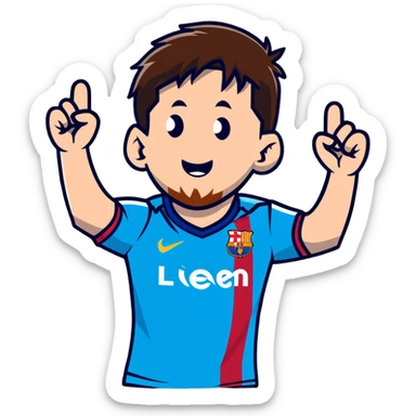 Lionel Messi celebrating goal sticker