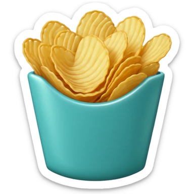 full turquoise colored potato chips sticker