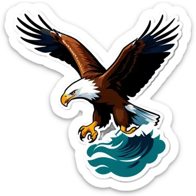 eagle fishing sticker