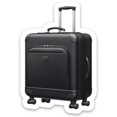 A compact rolling suitcase with a telescopic handle sticker