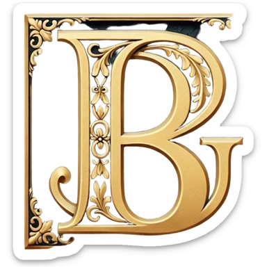 Oldenglis faunt letter E and letter J sticker