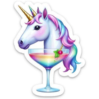 Unicorn drinking alcohol  sticker
