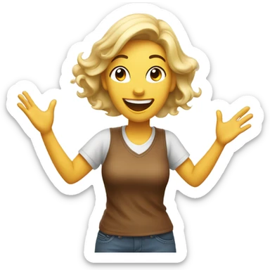 excited woman face with excited face and excited hands sticker