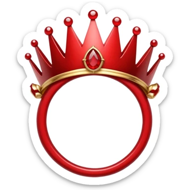 couronne en or à 3 pointes avec un énorme rubis au centre en cabochon sticker