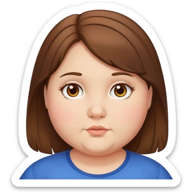 Ein fetes Mädchen das braune Haare hat ung 170 groß ist braune harte und 6. klasse sticker