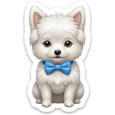 Small white dog wearing a bow tie  sticker