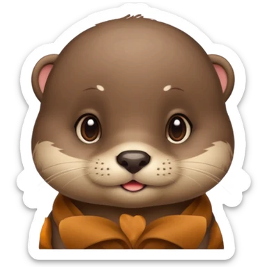 Cute baby otter's face (little cheeks, not much hair) sticker