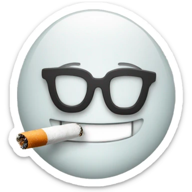 smile face smoking cigarette  sticker