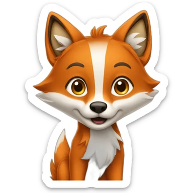 animal fox student university sticker