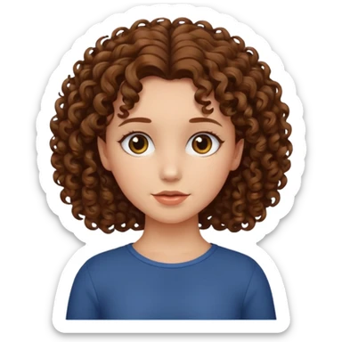 curly hair image of a girl in back view sticker