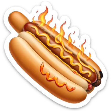 Hand Holding a Flaming Hotdog sticker