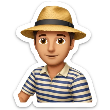 venice gondola driving italian man sticker