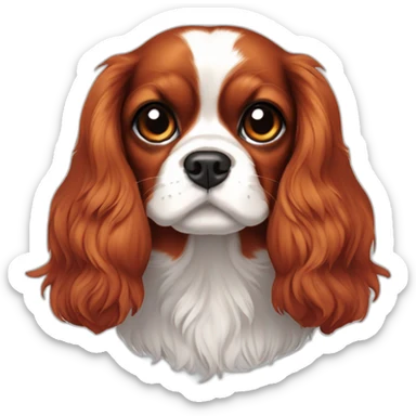 Cavalier king Charles spaniel completely red sticker