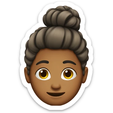hair in a bun sticker
