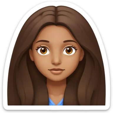 Brown girl , long 4a hair, light brown eyes , clean sticker