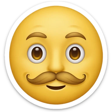 Mustache on a normal  yellow smiley with no dimple and more masculine expression  sticker
