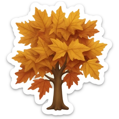 Fall leaf tree sticker