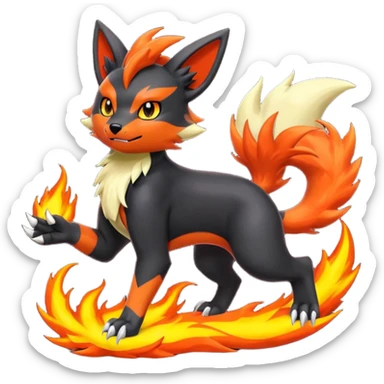 
Houndour-Torracat-Zorua-Salandit-Flareon-Fakémon-Digimon-fusion (full body) sticker