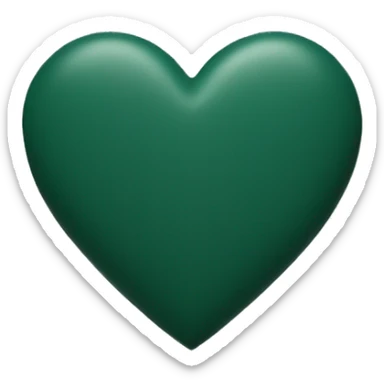 dark green matte heart sticker