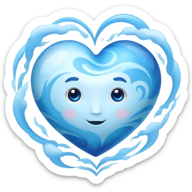 heart shape neptune planet sticker
