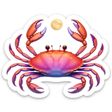 Realistic iridescent soft pink opalescent Celestial cancer Crab water dreamy astrology moon stars starry sticker