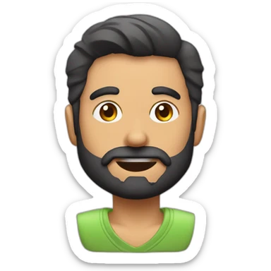 Chico sin pelo con barba y camara de fotos sticker