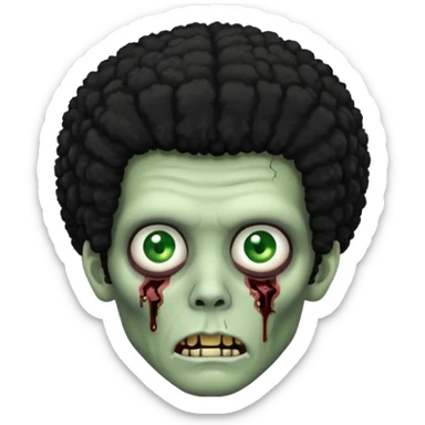 Zombie with a black Afro  sticker