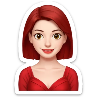 Anne Hathaway in red dress, cute sticker