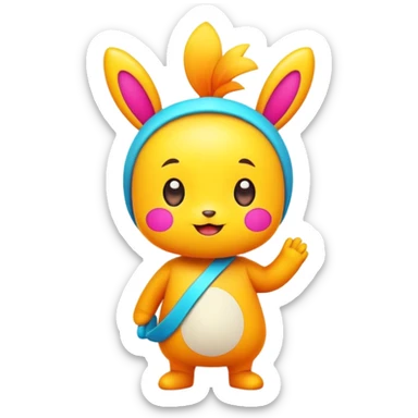 Sprunki character, cute cartoon character with bright colors sticker